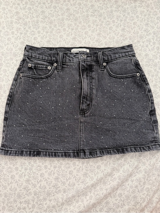 Abercrombie & Fitch Dresses & Skirts - Abercrombie & Fitch Black Denim Mini Skirt with Silver Studs